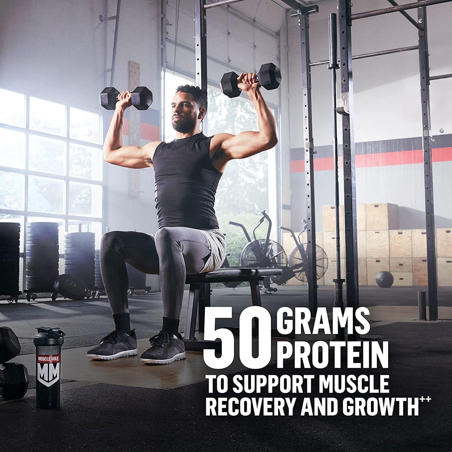 MUSCLE MILK Pro Series Protein Powder Supplement, Slammin' Strawberry, 5 Pound, 28 Servings, 50g Protein, 3g Sugar, 20 Vitamins & Minerals, NSF Certified for Sport, Packaging May Vary