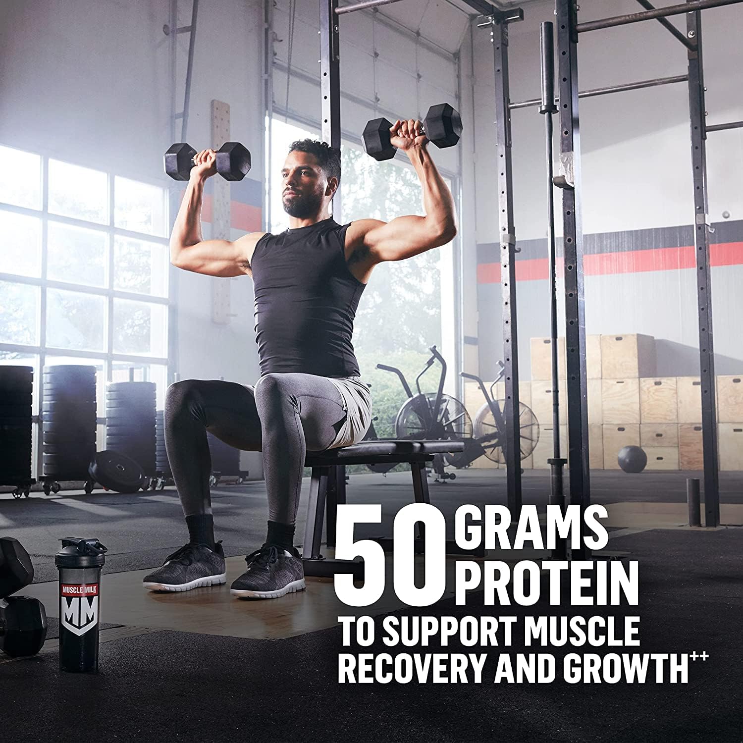 MUSCLE MILK Pro Series Protein Powder Supplement, Slammin' Strawberry, 5 Pound, 28 Servings, 50g Protein, 3g Sugar, 20 Vitamins & Minerals, NSF Certified for Sport, Packaging May Vary