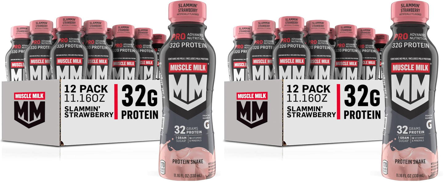 Muscle Milk Pro Series Protein Shake, Knockout Chocolate, 32g Protein, 11.16 Fl Oz (Pack of 12)