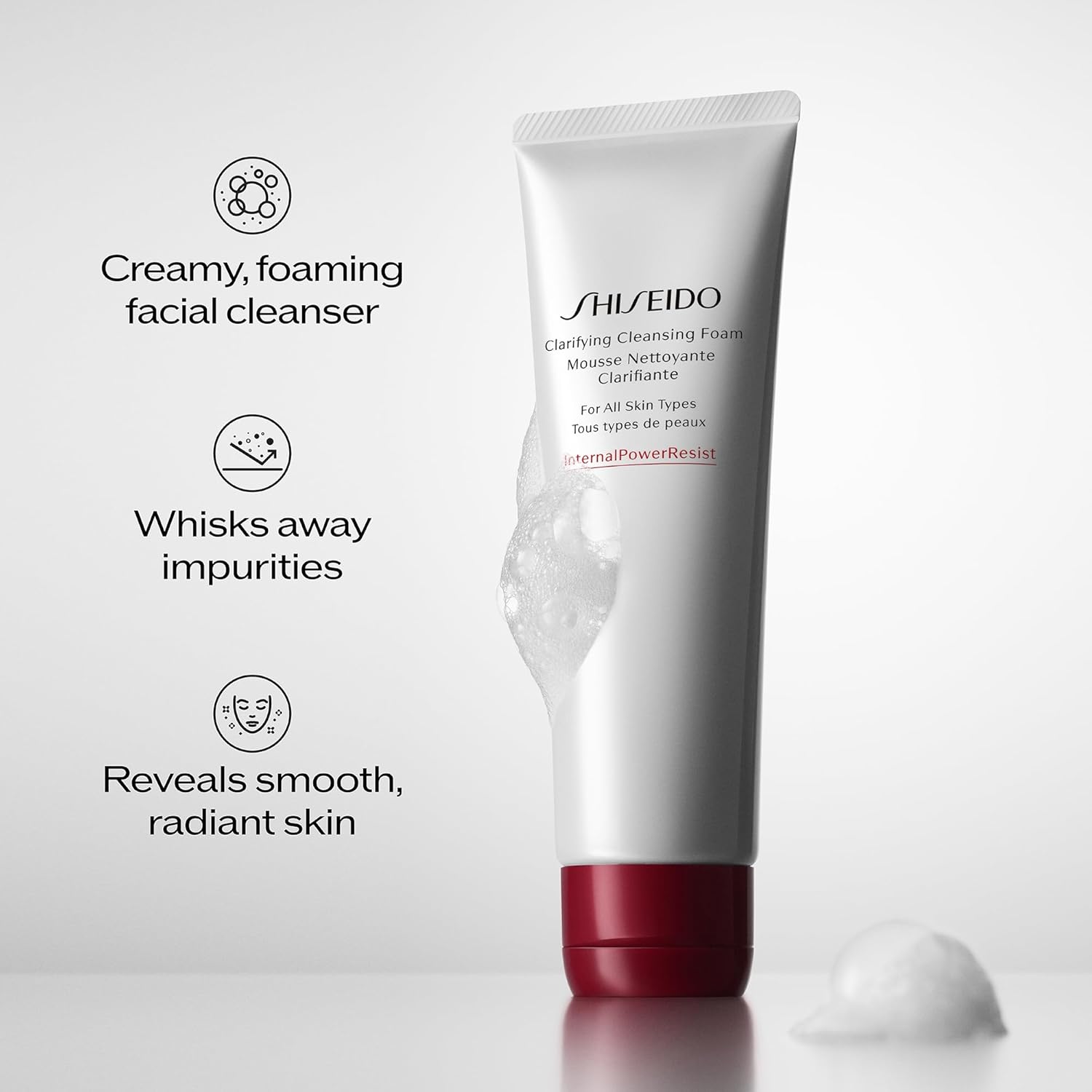 Shiseido Clarifying Cleansing Foam - 125 mL - Cleanses, Balances & Removes Impurities for Smoother, Radiant Complexion - For All Skin Types
