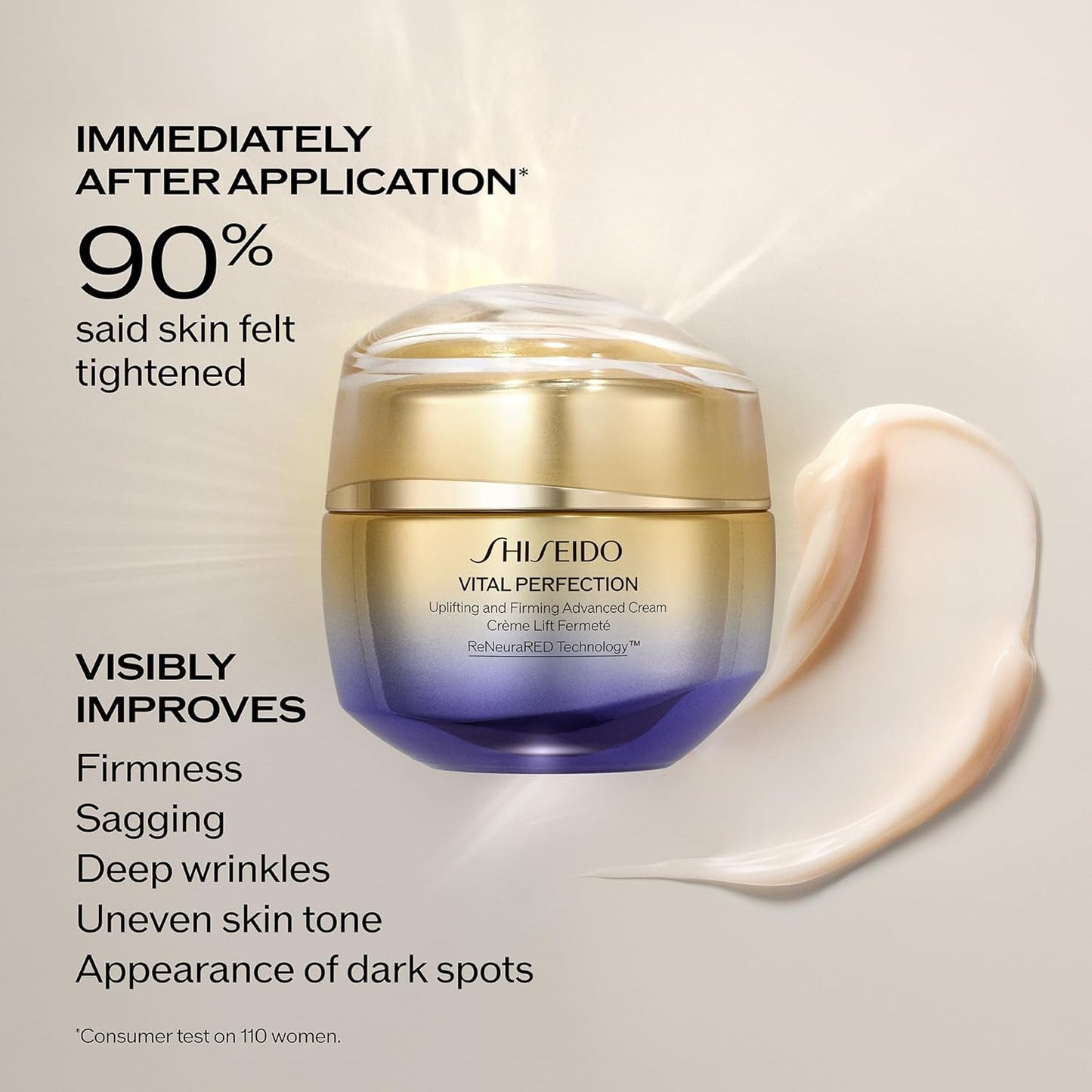 Shiseido Vital Perfection Cream - Anti-Aging Moisturizer for Normal to Dry Skin - Visibly Lifts & Firms