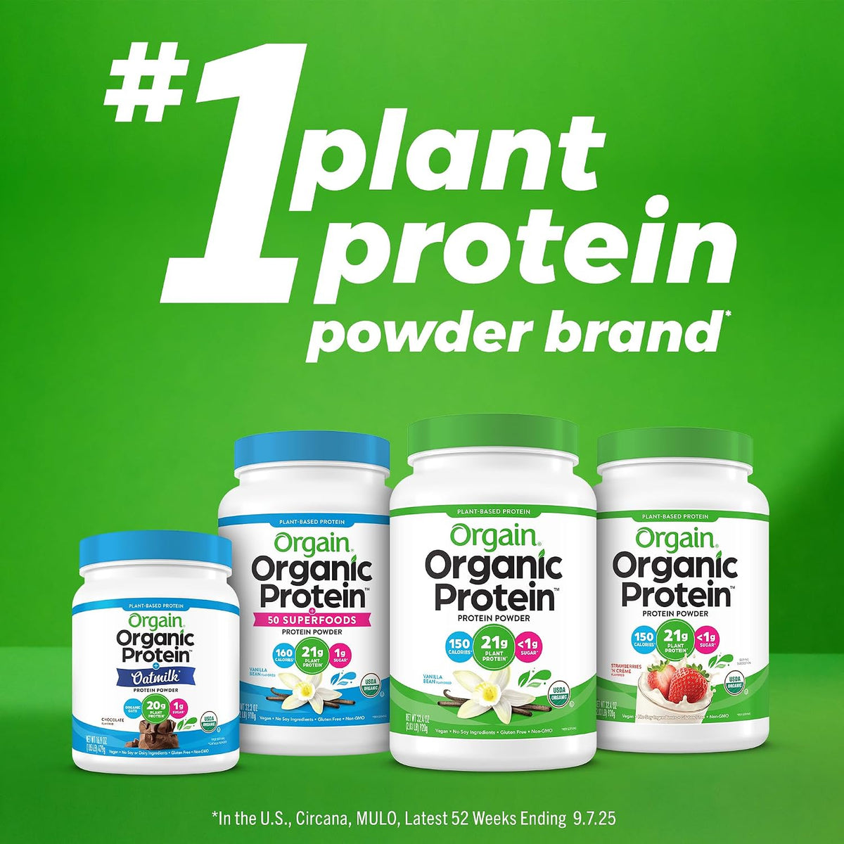 Orgain Organic Vegan 30g High Protein Powder, Vanilla, 2.01 lb