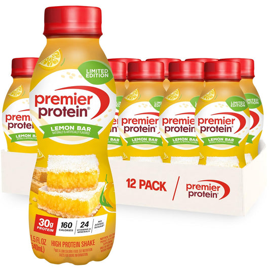 Premier Protein LIMITED EDITION 30g Shake, Lemon Bar, 12 Pack