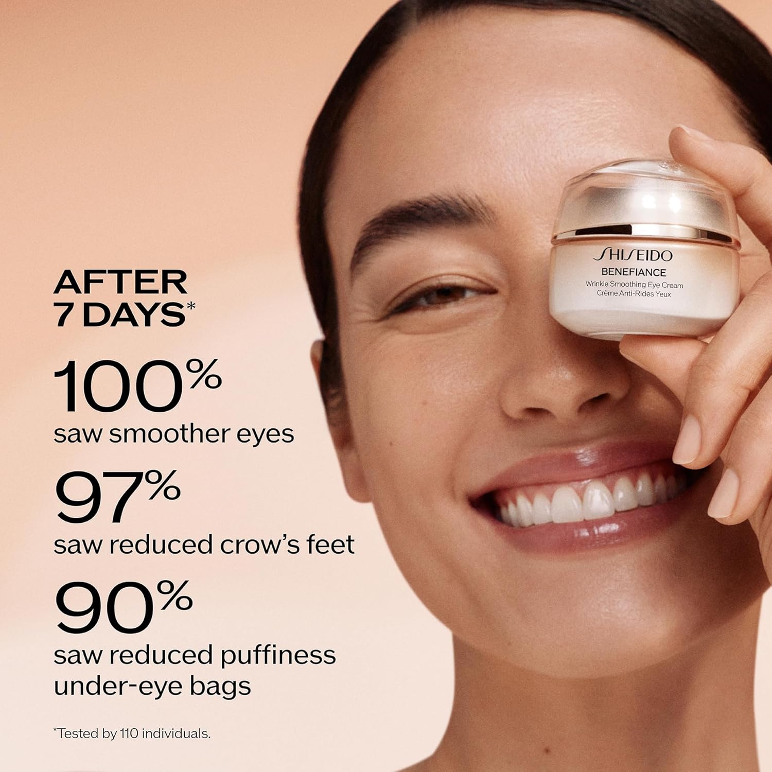 Shiseido Benefiance Wrinkle Smoothing Eye Cream - 15 mL - Visibly Improves Five Types of Eye Wrinkles, Dark Circles & Puffiness - 48-HR Hydration - All Skin Types - Non-Comedogenic