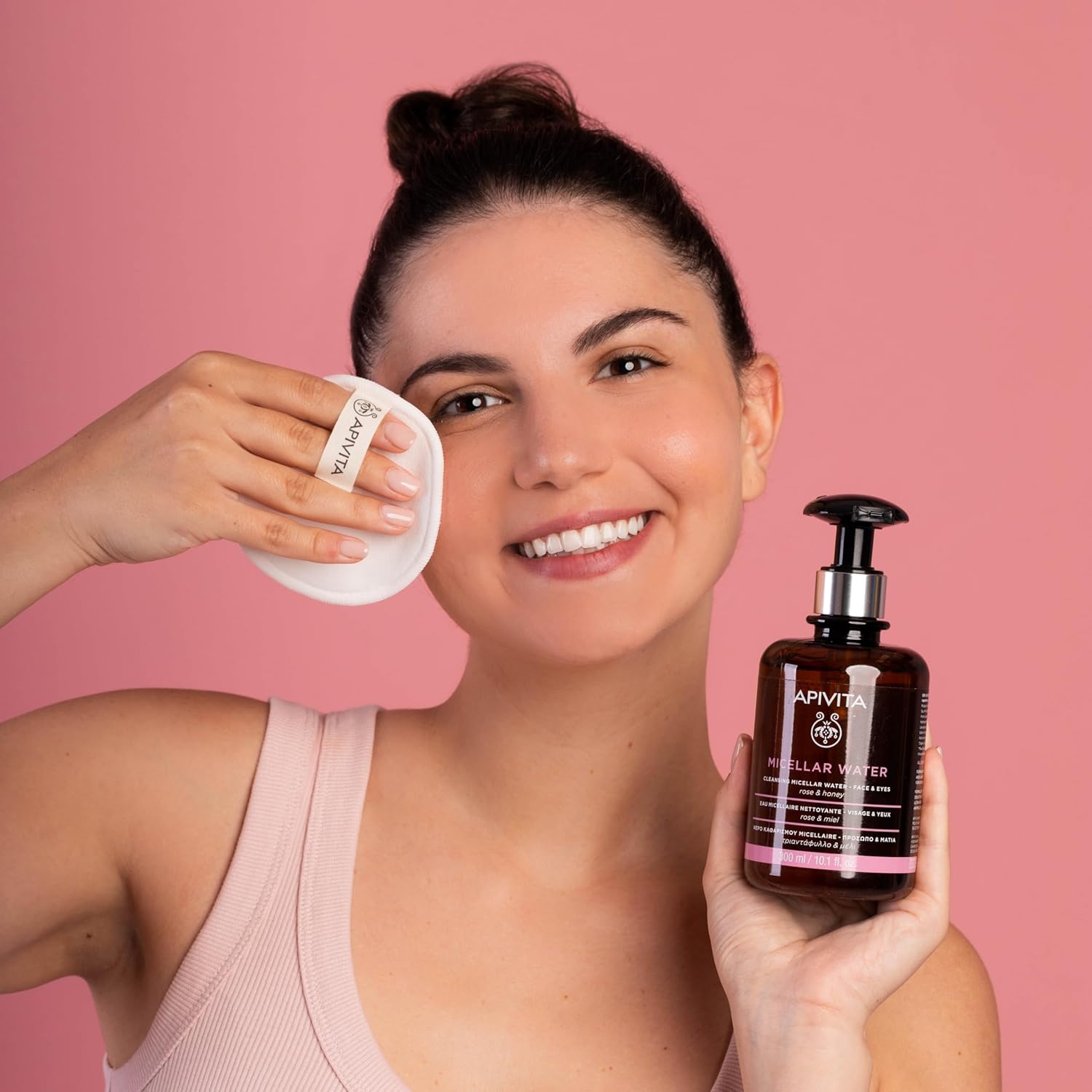 Apivita Micellar Water, Hydrating & Noursishing Cleansing Micellar Water for Face & Eyes with Rose & Honey